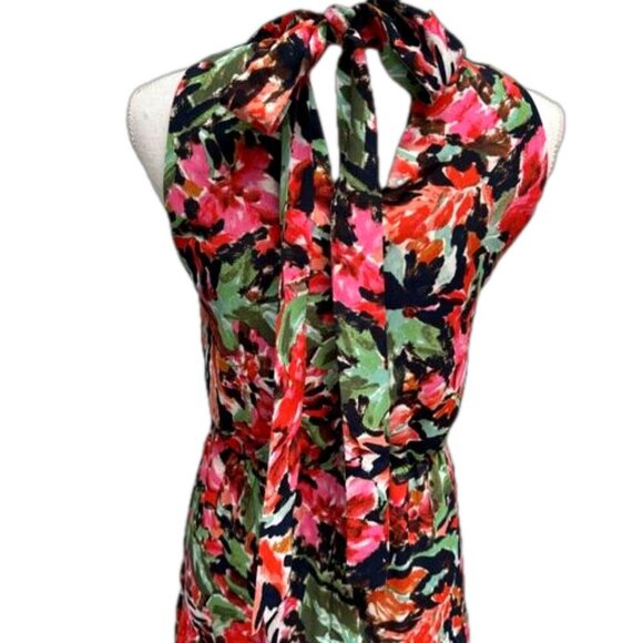 Sam Edleman High Neck Tiered Watercolor Floral Dress NWT - Picture 10 of 14